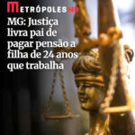 Justiça de MG livra pai de pagar pensão alimentícia para fiha de 24 anos, que trabalha