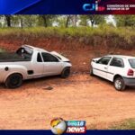 Colisão frontal entre dois veículos deixa três pessoas feridas em estrada rural de Mirandópolis
