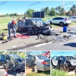 Colisão frontal entre dois carros deixa cinco pessoas feridas na SP-425, em Martinópolis