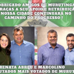 Murutinga do Sul agradece em votos apoios de Renata Abreu federal e Marcolino estadual